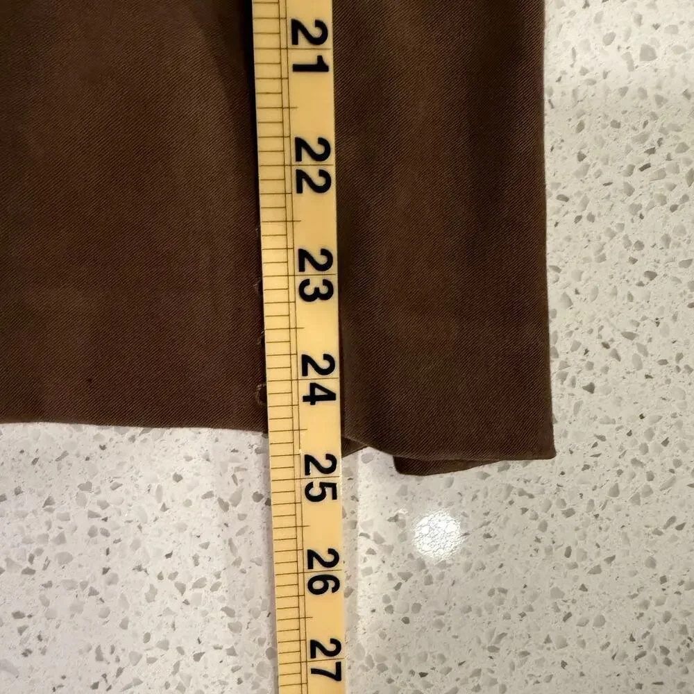 Talbots Vintage 90s Tan A Line Vegan Suede Embroidered Boho Skirt 14 Camel Brown